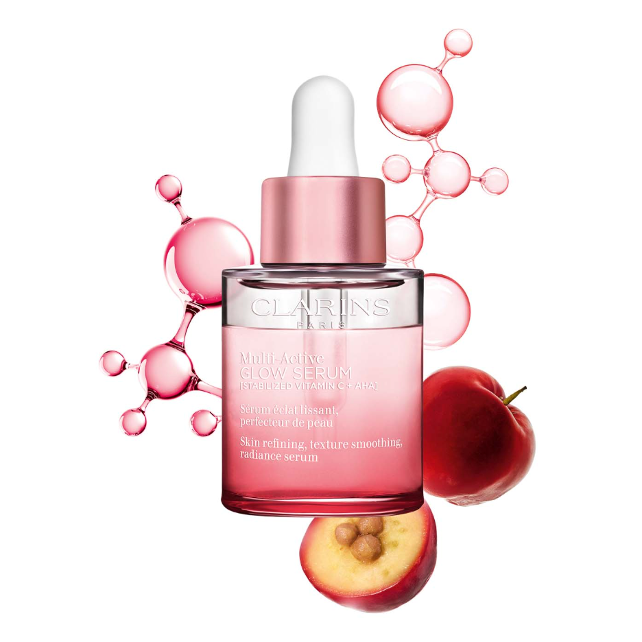 Clarins Multi-Active Glow Serum Vitamin C + AHA Smoothing, Radiance-Boosting Glow